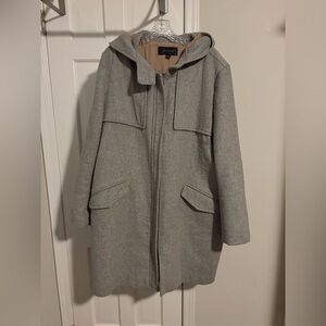 Ann Taylor Gray Hooded Trench Coat